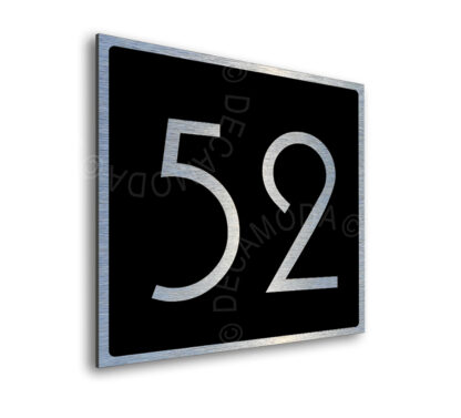 Contemporary Brushed Metal Number Sign AD101-BS - 8 x 8 inches (203mm x 203mm)