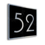 Hotel Door Number Sign - Brushed Metal and Black