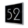 Contemporary Brushed Metal and Black Door Number Sign AD101-BSB