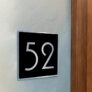 Contemporary Brushed Metal Number Sign AD101-BS
