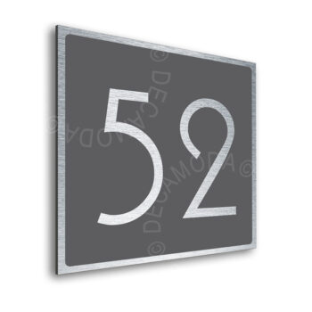 Contemporary Brushed Metal Number Sign AD101-BS - 10 x 10 inches (254mm x 254mm)