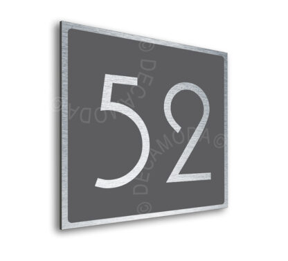Contemporary Brushed Metal Number Sign AD101-BS - 10 x 10 inches (254mm x 254mm)