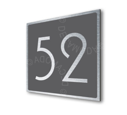 Contemporary Brushed Metal and Gray Number Sign AD101-BSG