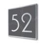 Contemporary Brushed Metal and Gray Number Sign AD101-BSG