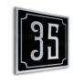 Contemporary Brushed Metal and Black Door Sign AD102-BSB