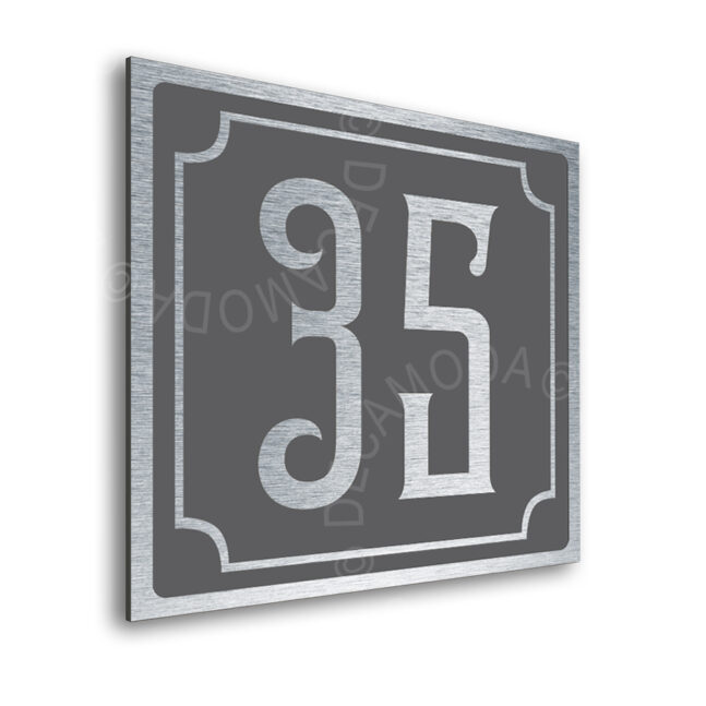 Contemporary Brushed Metal and Black Door Sign AD102-BSB