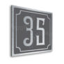 Contemporary Brushed Metal and Black Door Sign AD102-BSB