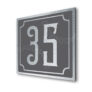 Contemporary Brushed Metal and Gray Door Number Sign AD102-BSG