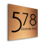 Contemporary Brushed Copper Address Sign AD103-BC
