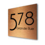 Contemporary Brushed Copper Address Sign AD103-BC