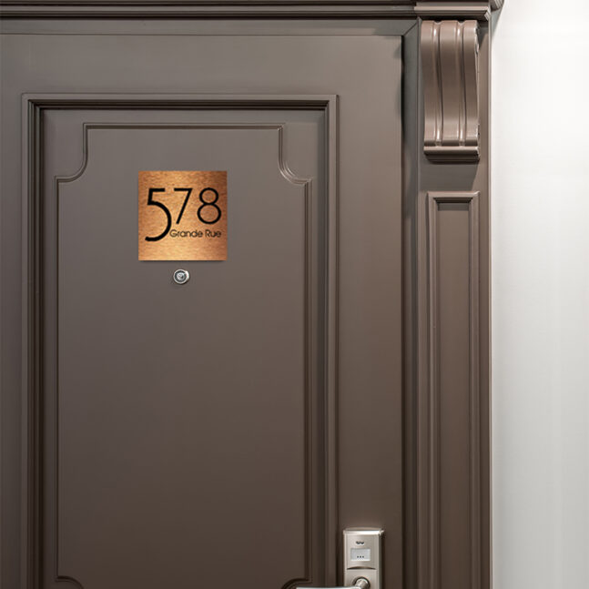 Contemporary-Address-Sign-Brushed-Copper-AD103_2 Contemporary Brushed Copper Address Sign AD103-BC