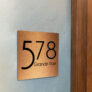 Contemporary Brushed Copper Address Sign AD103-BC