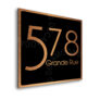 Contemporary Brushed Copper and Black Address Sign AD103-BCB