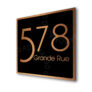 Contemporary Brushed Copper and Black Address Sign AD103-BCB