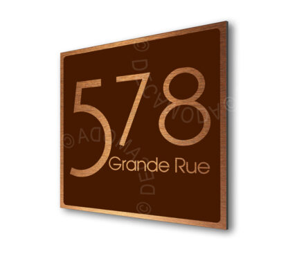 Contemporary Brushed Gold and Brown Address Sign AD103-BGBR