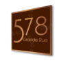 Contemporary Brushed Copper and Brown Address Sign AD103-BCBR