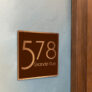 Contemporary Brushed Copper and Brown Address Sign AD103-BCBR