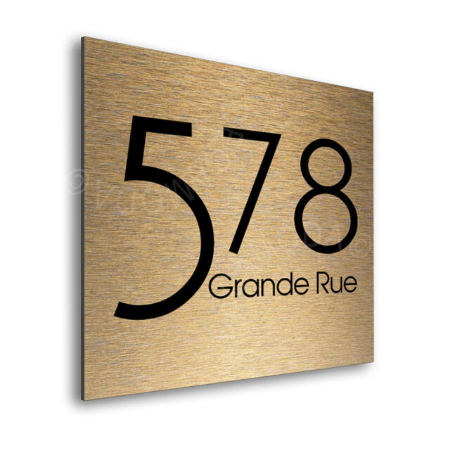Contemporary Brushed Gold Address Sign AD103-BG