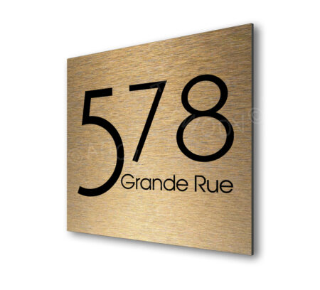 Contemporary Brushed Gold Address Sign AD103-BG