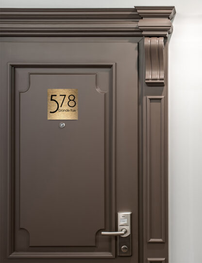 Contemporary Brushed Gold Address Sign AD103-BG