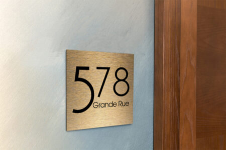 Contemporary Brushed Gold Address Sign AD103-BG