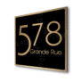 Contemporary Brushed Gold and Black Address Sign AD103-BGB