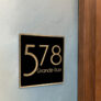 Contemporary Brushed Gold and Black Address Sign AD103-BGB