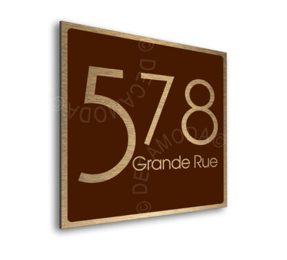 Contemporary Brushed Gold and Brown Address Sign AD103-BGBR