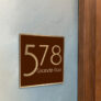 Contemporary Brushed Gold and Brown Address Sign AD103-BGBR