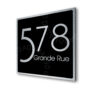 Contemporary Brushed Metal and Black Address Sign AD103-BSB