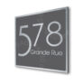 Contemporary Brushed Metal and Gray Address Sign AD103-BSG