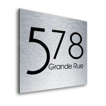 Contemporary Brushed Metal Address Sign AD103-BS