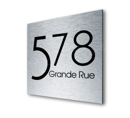 Contemporary Brushed Metal Address Sign AD103-BS