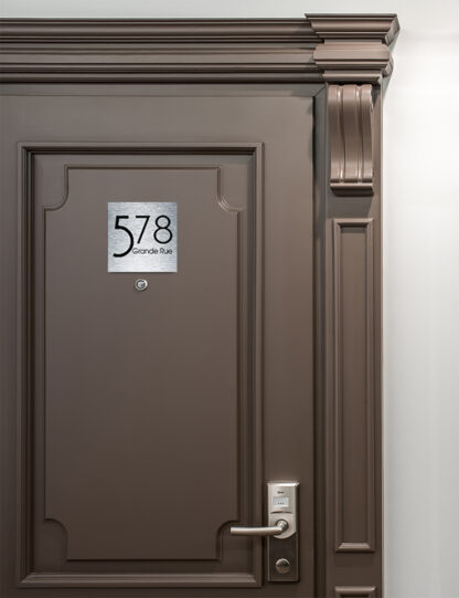 Contemporary Brushed Metal Address Sign AD103-BS
