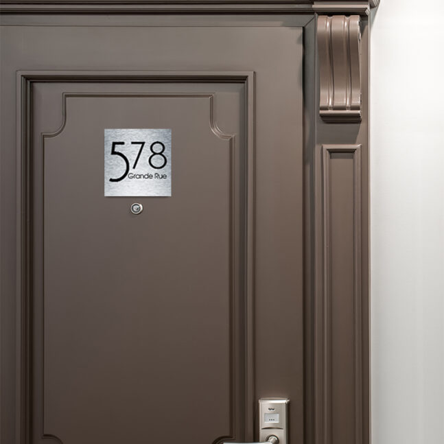 Contemporary-Address-Sign-Brushed-Sliver-AD103_2 Contemporary Brushed Metal Address Sign AD103-BS