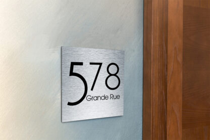 Contemporary Brushed Metal Address Sign AD103-BS