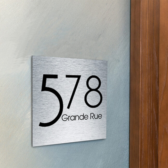 Contemporary-Address-Sign-Brushed-Sliver-AD103_3 Contemporary Brushed Metal Address Sign AD103-BS