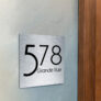 Contemporary Brushed Metal Address Sign AD103-BS