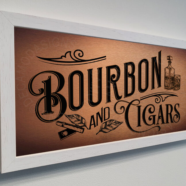 Bourbon and Cigars Plaque Bourbon and Cigars Sign
