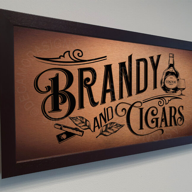 Brandy and Cigars Plaque Brandy and Cigars Sign