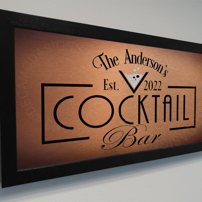 Cocktail Bar Plaque Personalized Cocktail Bar Sign