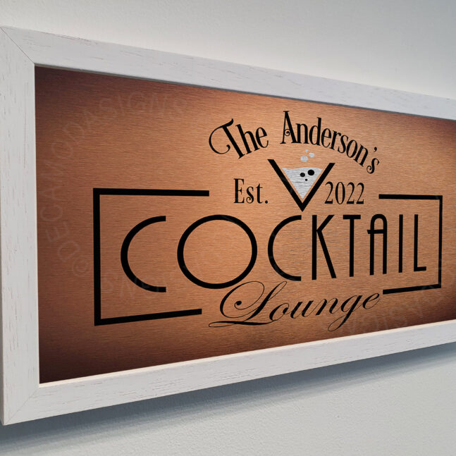 Cocktail Lounge Plaque Personalized Cocktail Lounge Sign