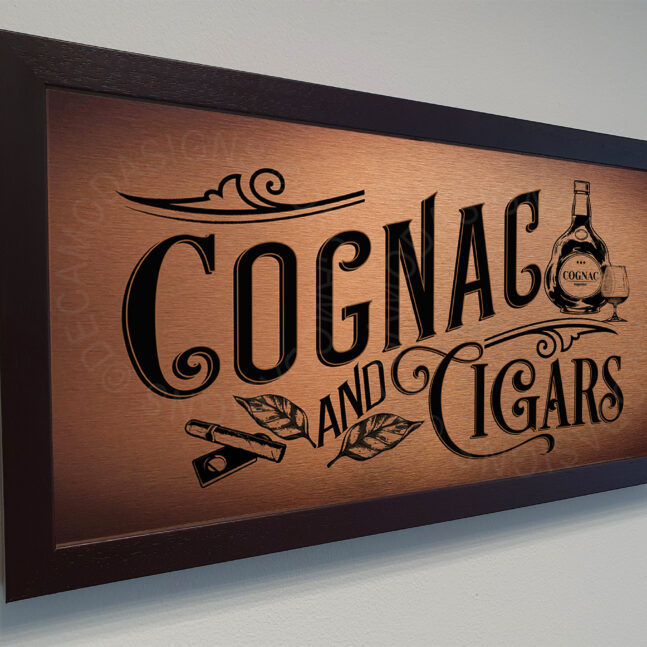 Cognac and Cigars Plaque Cognac and Cigars Sign
