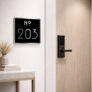 Modern Black and Copper Hotel Room Number Sign - Custom Architec