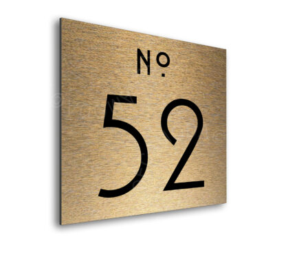 Contemporary Brushed Gold Door Number Sign AD107-BG