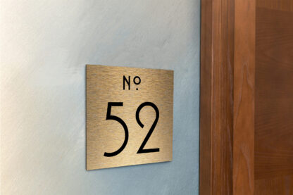 Contemporary Brushed Gold Door Number Sign AD107-BG