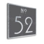 Contemporary Brushed Metal and Gray Door Number Sign AD107-BSG