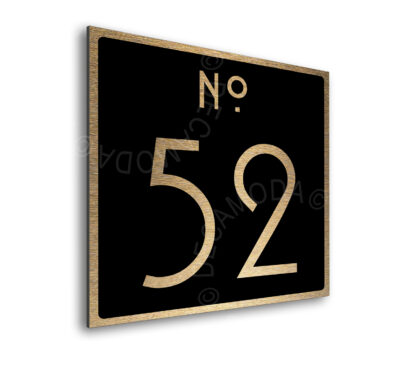 Contemporary Brushed Gold and Black Door Number Sign AD107-BGB
