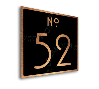 Contemporary Brushed Copper and Black Door Number Sign AD107-BCB