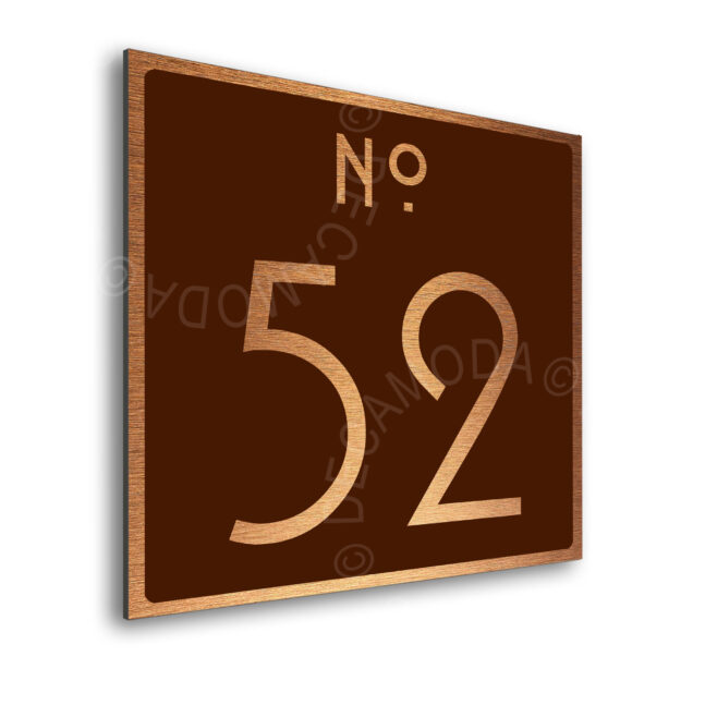 DOOR-SIGN-AD107--9_2 Contemporary Brushed Copper and Brown Door Number Sign AD107-BCBR